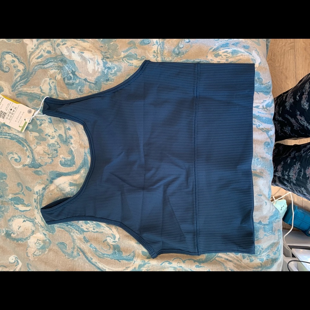 Halara Cloud9 Round Neck Ribbed-Knit Backless Tank